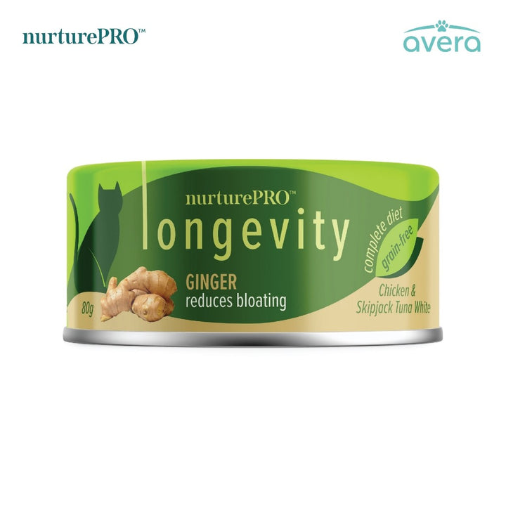 Averapets Nurture Pro Longevity Ckn & Skj Tuna with Ginger & Green Tea essence 80g