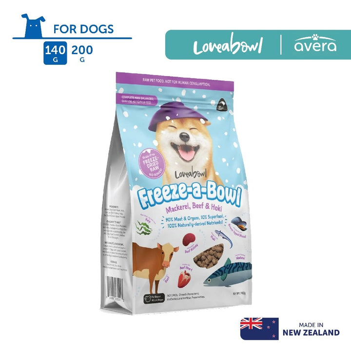Averapets Loveabowl Freeze-a-Bowl Mackerel, Beef & Hoki for Dogs 140g