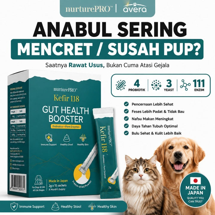 Averapets NurturePro Kefir 118 Susu Probiotik Kucing & Anjing | Gut Health Booster + Plant Enzymes