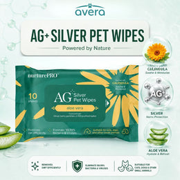 Averapets NurturePRO AG+ Silver Pet Wipes Aloe Vera  10 & 100 Sheets | Tisu Basah Kucing & Anjing