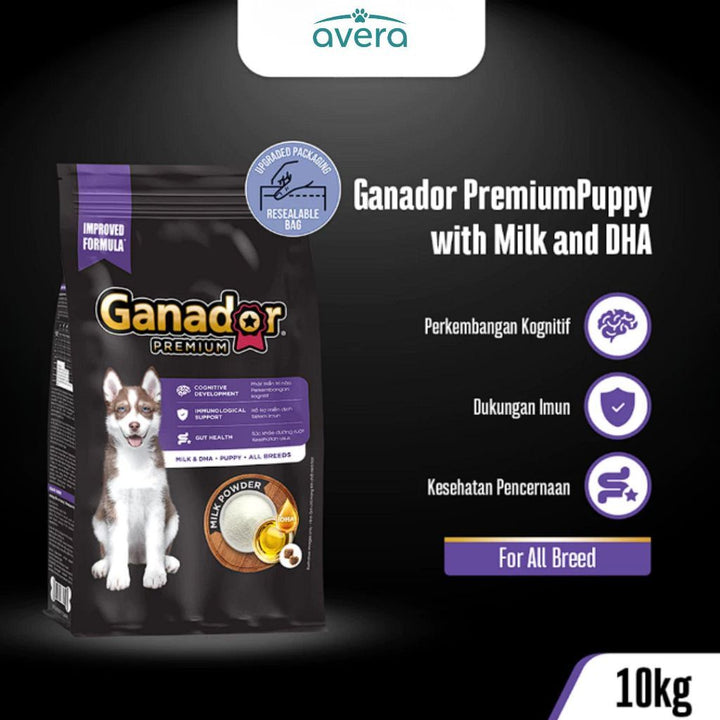Averapets Ganador Premium Puppy Milk DHA Makanan Anak Anjing Semua Ras Omega 3 & 6