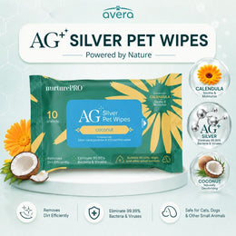 Averapets NurturePRO AG+ Silver Pet Wipes Coconut 10 & 100 Sheets | Tisu Basah Kucing & Anjing