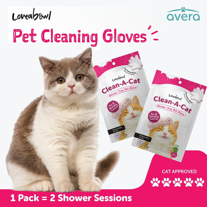 Averapets Loveabowl Clean-A-Cat Pet Gloves Cica